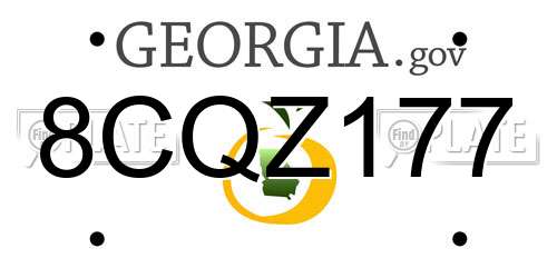 8CQZ177 Georgia License Plate
