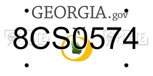 8CS0574 Georgia License Plate