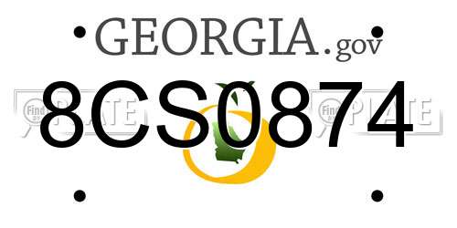 8CS0874 Georgia License Plate
