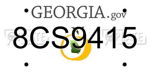 8CS9415 Georgia License Plate