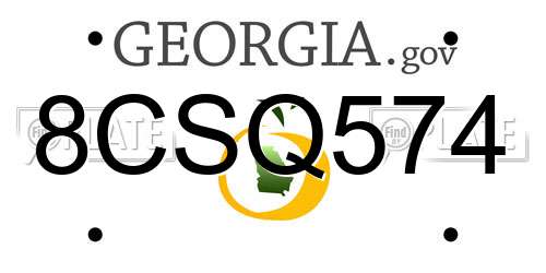 8CSQ574 Georgia License Plate
