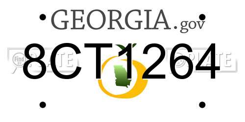 8CT1264 Georgia License Plate