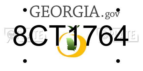 8CT1764 Georgia License Plate