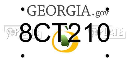 8CT210 Georgia License Plate