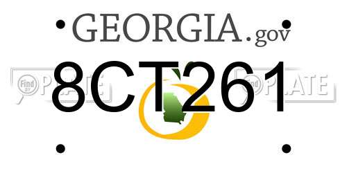 8CT261 Georgia License Plate