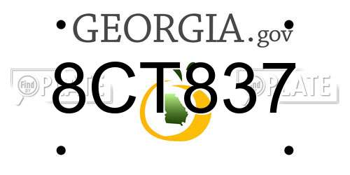 8CT837 Georgia License Plate