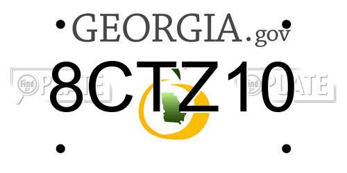 8CTZ10 Georgia License Plate