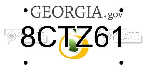 8CTZ61 Georgia License Plate