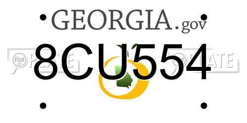 8CU554 Georgia License Plate