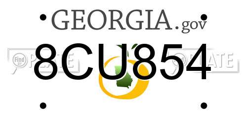 8CU854 Georgia License Plate