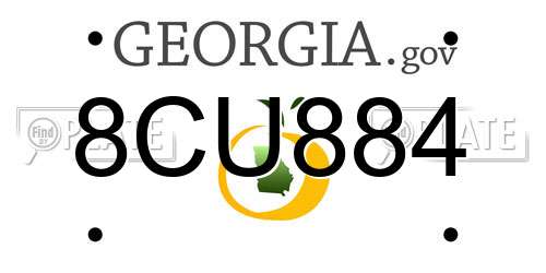 8CU884 Georgia License Plate