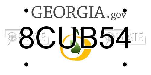 8CUB54 Georgia License Plate
