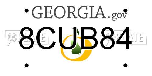 8CUB84 Georgia License Plate