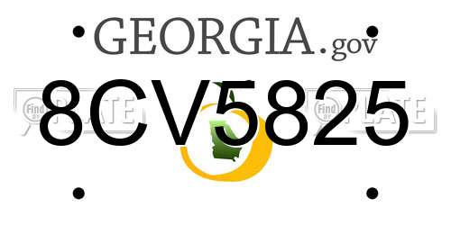 8CV5825 Georgia License Plate
