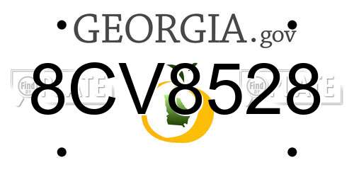 8CV8528 Georgia License Plate