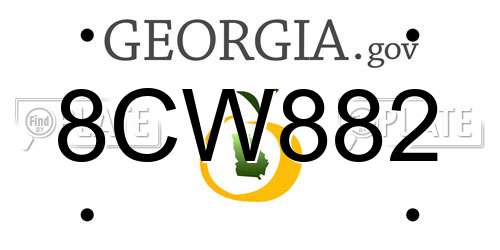8CW882 Georgia License Plate