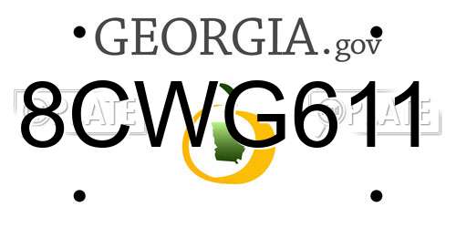 8CWG611 Georgia License Plate