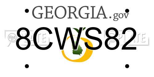 8CWS82 Georgia License Plate