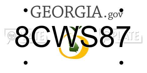 8CWS87 Georgia License Plate