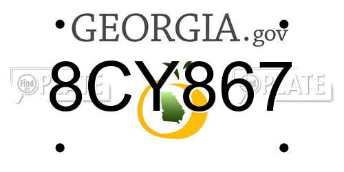 8CY867 Georgia License Plate
