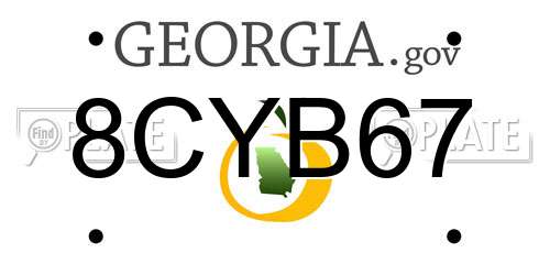 8CYB67 Georgia License Plate