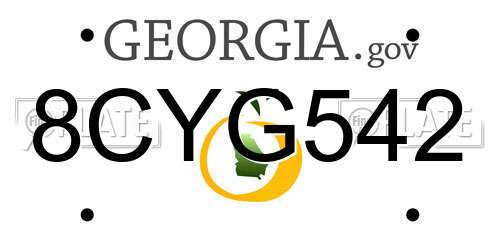 8CYG542 Georgia License Plate