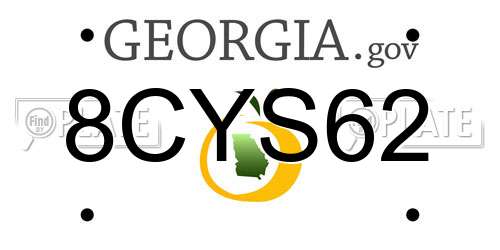 8CYS62 Georgia License Plate