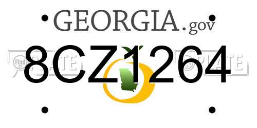 8CZ1264 Georgia License Plate