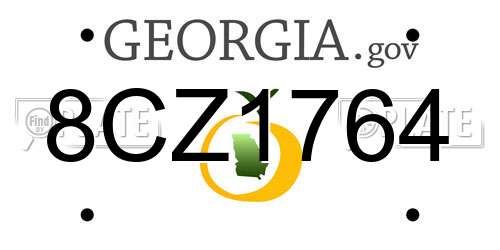 8CZ1764 Georgia License Plate