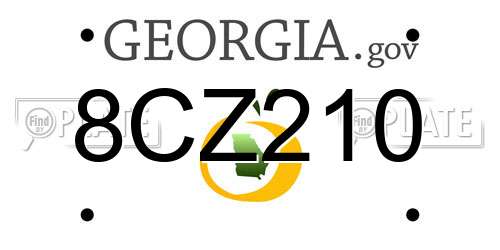 8CZ210 Georgia License Plate