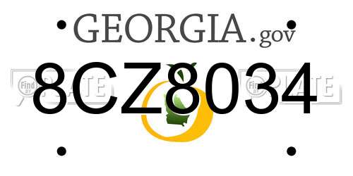8CZ8034 Georgia License Plate