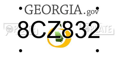 8CZ832 Georgia License Plate