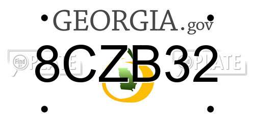 8CZB32 Georgia License Plate