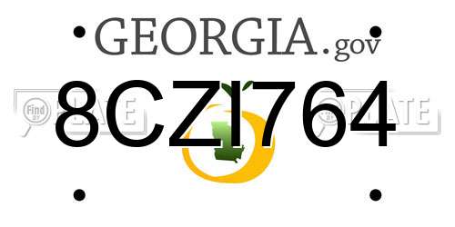 8CZI764 Georgia License Plate
