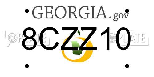 8CZZ10 Georgia License Plate