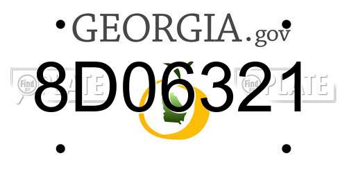 8D06321 Georgia License Plate