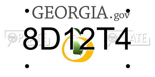 8D12T4 Georgia License Plate
