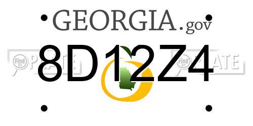 8D12Z4 Georgia License Plate