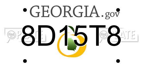 8D15T8 Georgia License Plate
