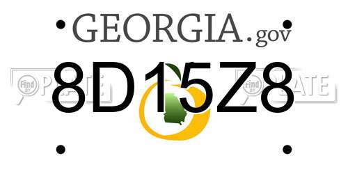 8D15Z8 Georgia License Plate