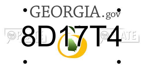 8D17T4 Georgia License Plate