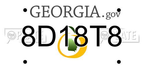 8D18T8 Georgia License Plate