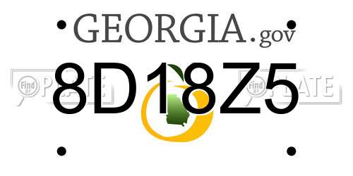 8D18Z5 Georgia License Plate
