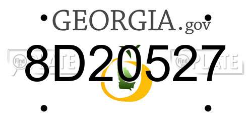 8D20527 Georgia License Plate