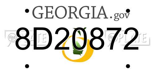 8D20872 Georgia License Plate