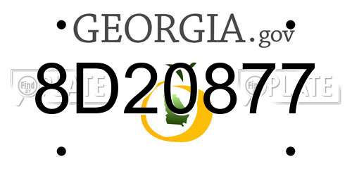 8D20877 Georgia License Plate