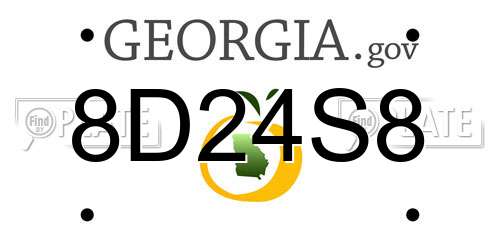8D24S8 Georgia License Plate