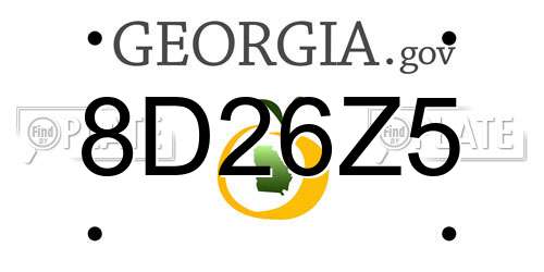 8D26Z5 Georgia License Plate