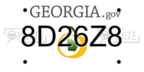 8D26Z8 Georgia License Plate