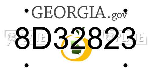 8D32823 Georgia License Plate